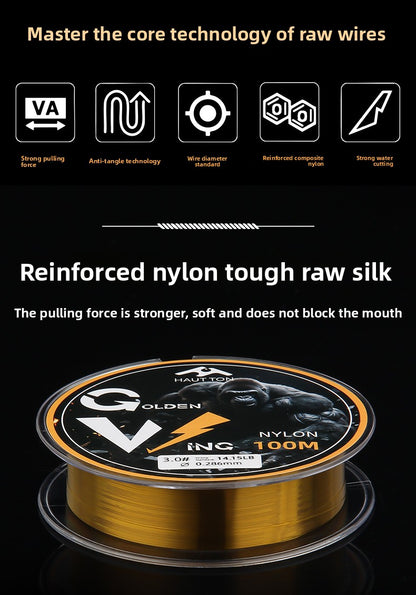 100m Lure-Specific Nylon Line Fishing Line Main Line Strong Heavy-Duty Line Long Cast Rock Fishing Fishing Line Subline