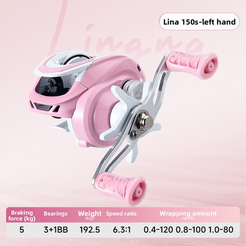 Macaron Pink Water Drop Reel Wholesale Long Casting Fishing Reel Temu with Drag Alarm Micro Fishing Reel 6.3:1