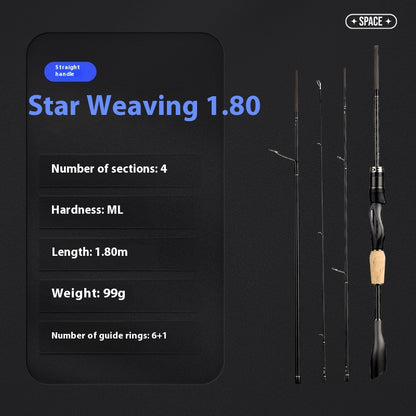 Full Fuji O-Ring Carbon Lure Rod Wholesale ML Adjustable Universal Long Casting Rod Four-Section Portable Travel Rod Only 99g