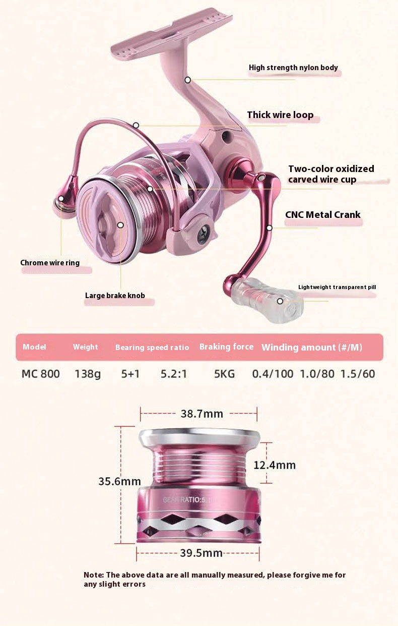 Spinning Reel Wholesale Lure Fishing Reel Full Metal Micro Line Cup Sea Rod Reel Macaron Sea Fishing Reel Fish Reel DS