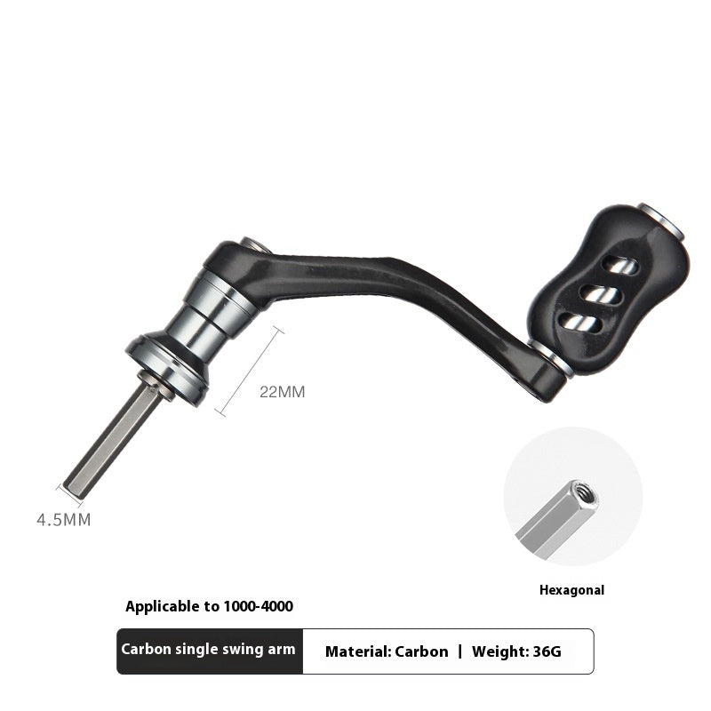 Carbon Spinning Wheel Single Handle Only 32g Four-Corner Double Handle 1000-4000 Model Universal Hexagonal Handle