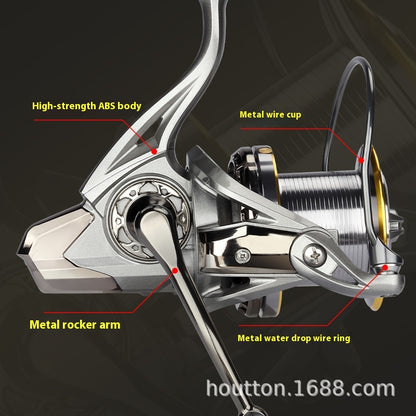 Long Casting Spinning Reel Micro Reel Full Metal Spool Slant Mouth Anchor Fishing Reel Big Fish Giant Fish Fishing Reel Casting Rod Sea Fishing Reel