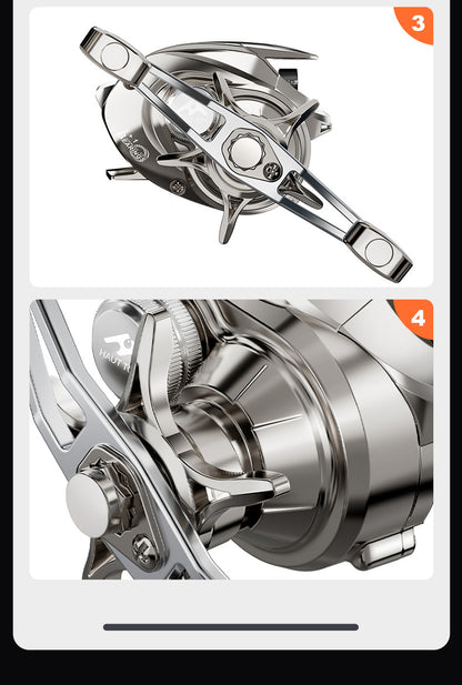 Custom Lure Baitcasting Reel Long Casting Anti-Explosion Line Fishing Reel with Drag Alarm Metal Master