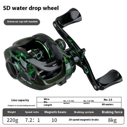Anti-Explosion Line Water Drop Reel Wholesale Metal Lure Reel Long Casting Fishing Reel Lei Qiang Black Fishing Reel Sea Fishing Reel