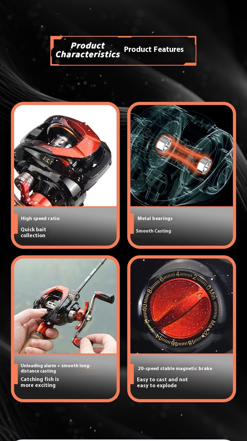 Lure Baitcasting Reel Wholesale Metal Long Casting Anti-Explosion Line Fishing Reel 7.2:1 Fishing Reel Cross-Border New Product Sea Fishing Reel