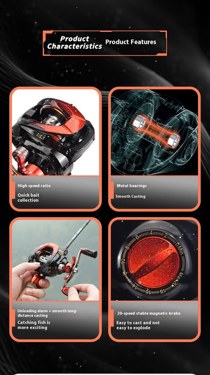 Lure Baitcasting Reel Wholesale Metal Long Casting Anti-Explosion Line Fishing Reel 7.2:1 Fishing Reel Cross-Border New Product Sea Fishing Reel