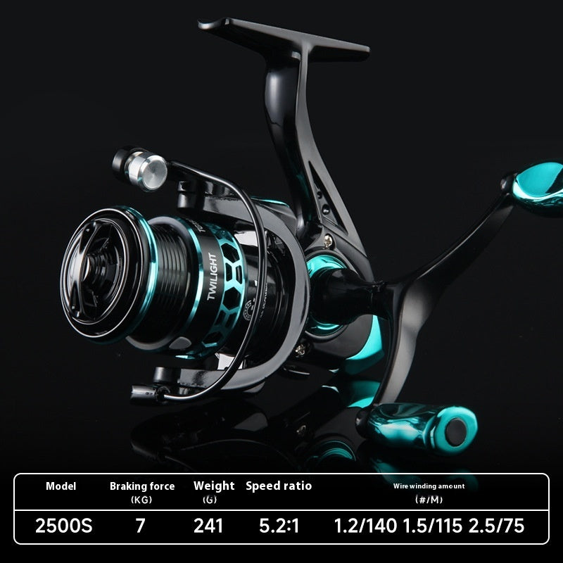 Gap-Free Long Casting Lure Spinning Reel Double Handle Squid Reel Micro Fishing Reel 5.2:1 Casting Reel Fishing Reel