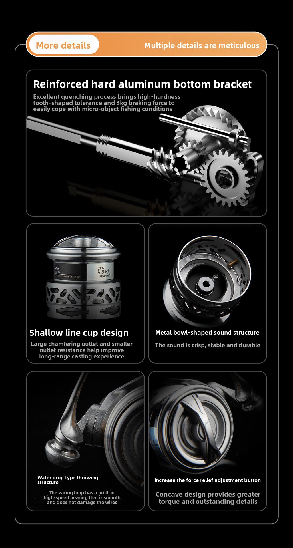 Integrated Casting Line Baitcasting Reel Screw-in Micro Fishing Reel 500 Type 800 Type 5+1 Long Casting Fishing Reel