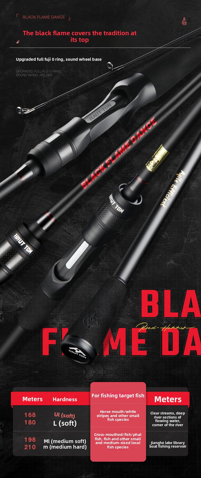 Haodun Full Fuji O-Ring Carbon Micro Lure Rod with Sound Wheel Seat 1.68m UL Fishing Rod Long Casting Fishing Rod