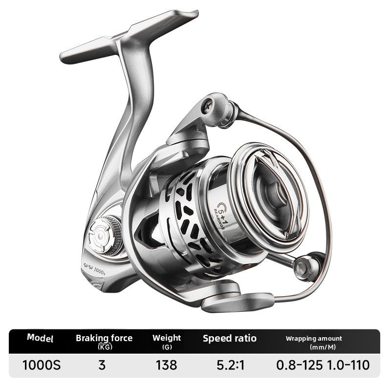 Integrated Casting Line Baitcasting Reel Screw-in Micro Fishing Reel 500 Type 800 Type 5+1 Long Casting Fishing Reel