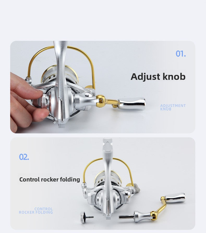 3+1 Gapless Lure Spinning Reel Metal Line Cup Long Casting Fishing Reel Universal Reel Fishing Reel Sea Rod Reel YC