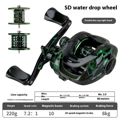 Anti-Explosion Line Water Drop Reel Wholesale Metal Lure Reel Long Casting Fishing Reel Lei Qiang Black Fishing Reel Sea Fishing Reel