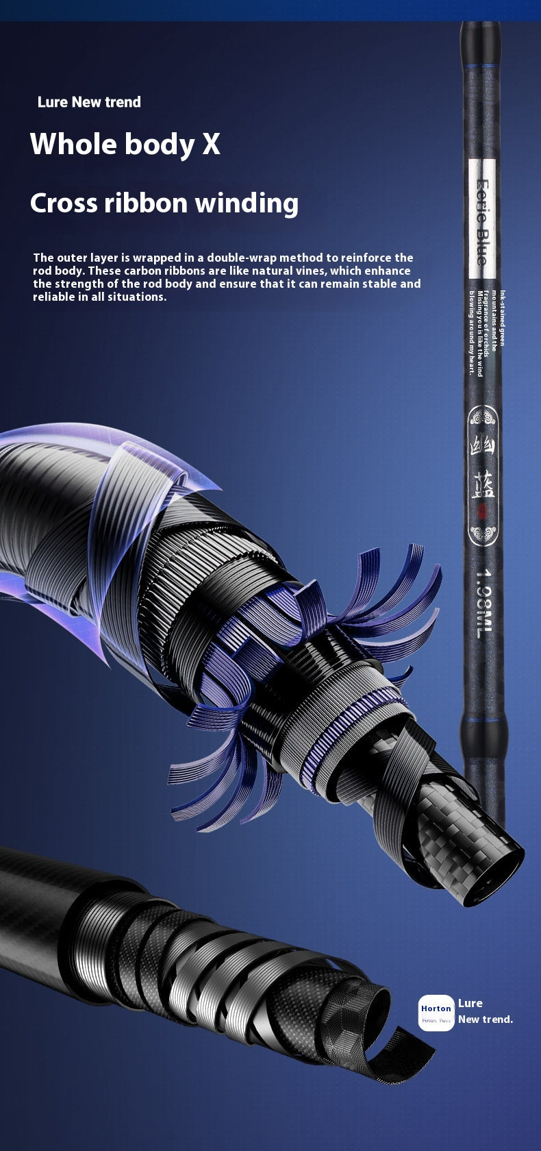 Full Fuji O-Ring ML Hardness 1.98m Long Casting Lure Rod Solid Wood Handle Cross Carbon Swordfish Rod Wholesale