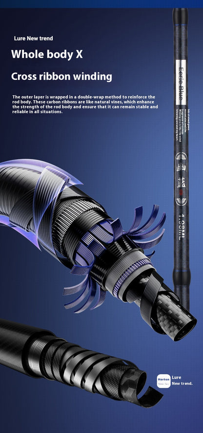 Full Fuji O-Ring ML Hardness 1.98m Long Casting Lure Rod Solid Wood Handle Cross Carbon Swordfish Rod Wholesale