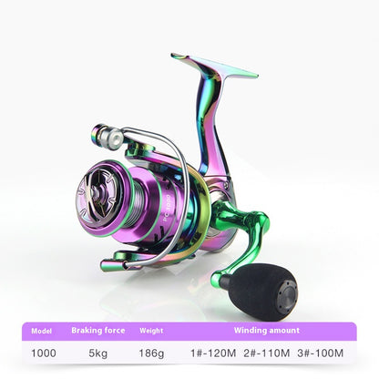 Electroplated Colorful Spinning Wheel Wholesale Gap-Free Fishing Reel 3+1 Bearing Fishing Line Reel Metal Line Cup Long Casting Reel