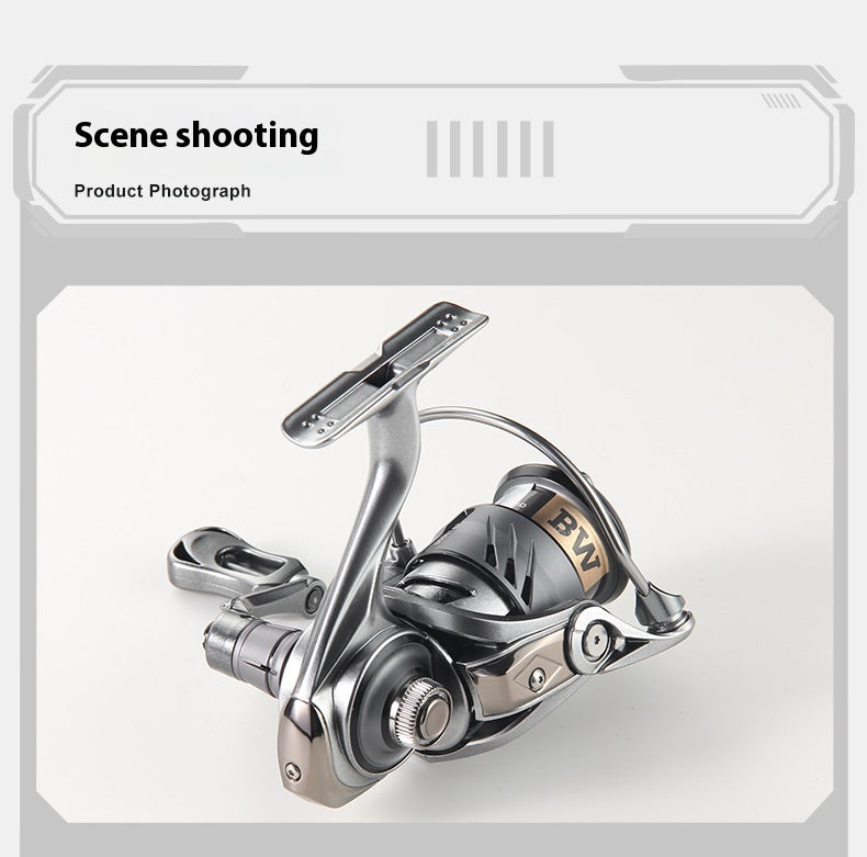 Haodun Micro Fishing Reel Long Casting Lure Carbon Spinning Reel Screw-in Handle 5+1 Bearings Stream Crappie Reel