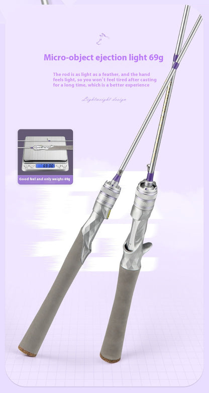 Carbon Fiber Micro Lure Rod Wholesale 1.68m UL Hardness 69g Horse Mouth White Strip Fishing Rod L Adjustment Soft Wood Grip
