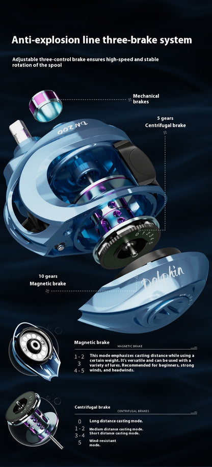 Triple Brake Anti-Explosion Line Water Drop Reel Lure Casting Reel 5+1 Micro Fishing Reel Cross-Border Fishing Reel DN