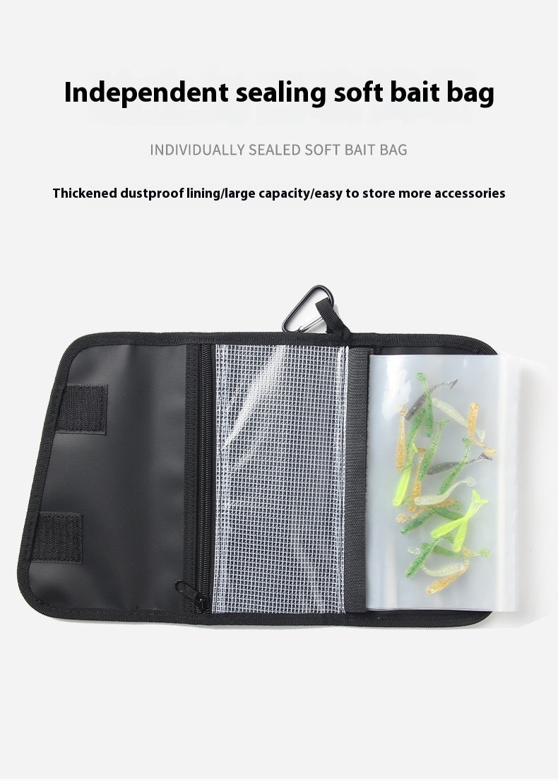 Soft Bait T-Tail Storage Bag Soft Worm Curved Tail Storage Bag Sealed Waterproof Large Capacity Fake Bait Includes Ziplock Bag
