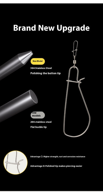 Haodun Little Yellow Duck Live Fish Clip Wholesale Metal Stainless Steel Lure Live Fish Clip Set Fish Lock Clip Fish Clip Wheel Fishing Clip