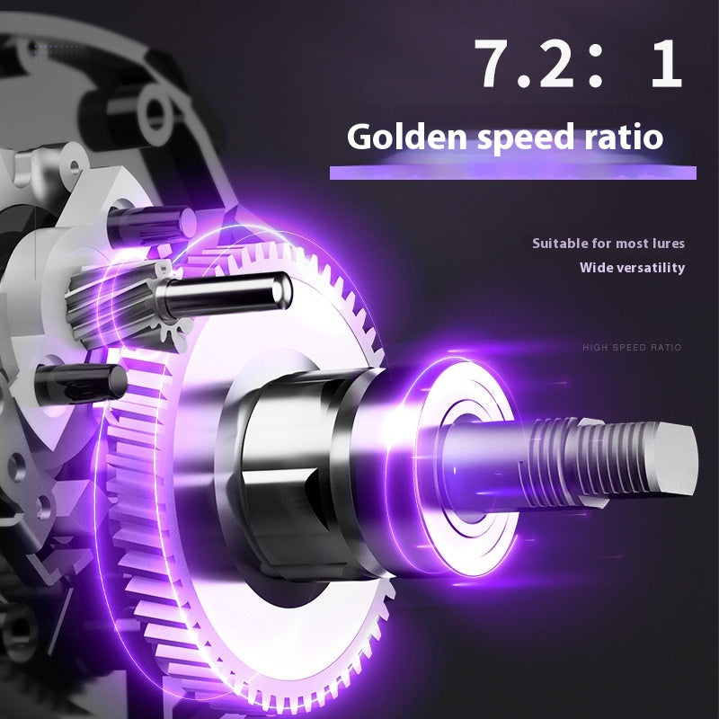 Lure Baitcasting Reel Wholesale 7.2:1 Fishing Reel with Drag Alarm Black Fishing Reel Long Casting Fishing Reel Fishing Line Reel TP
