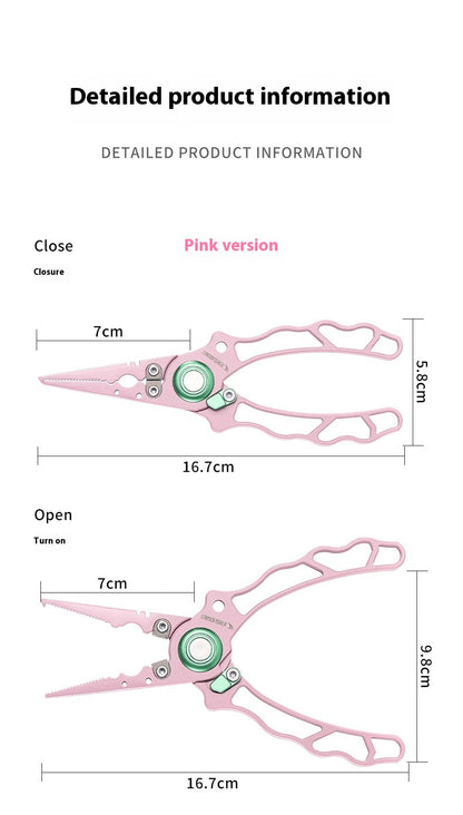 Stainless Steel Integrated Lure Pliers Multi-Functional Fishing Lure Pliers Fish Control Fishing Bait Change Line Cutting Ring Opening Fishing Gear