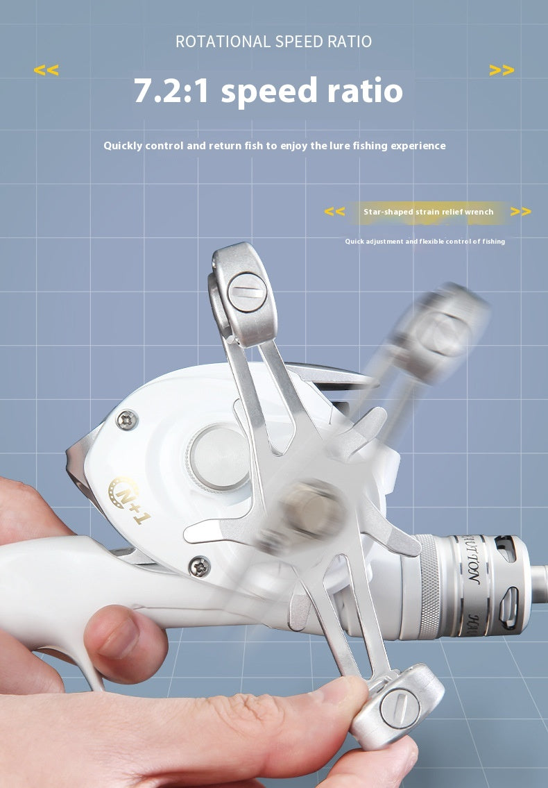 2025 New Model Small White Wheel Micro Lure Wheel Water Drop Wheel 7.2:1 Gear Ratio Fishing Wheel Hot-Selling Fishing Wheel ET