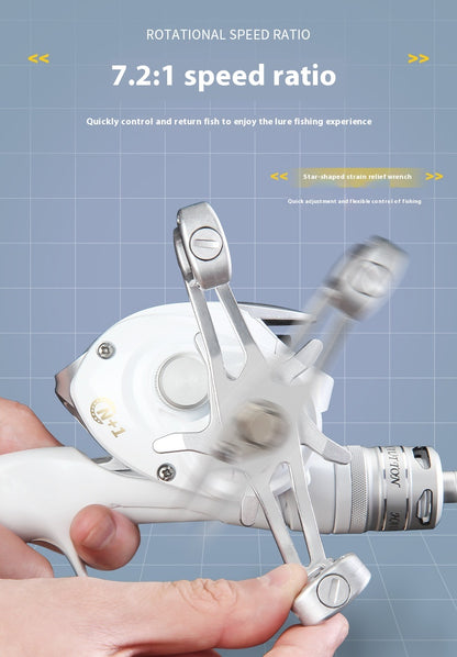 2025 New Model Small White Wheel Micro Lure Wheel Water Drop Wheel 7.2:1 Gear Ratio Fishing Wheel Hot-Selling Fishing Wheel ET