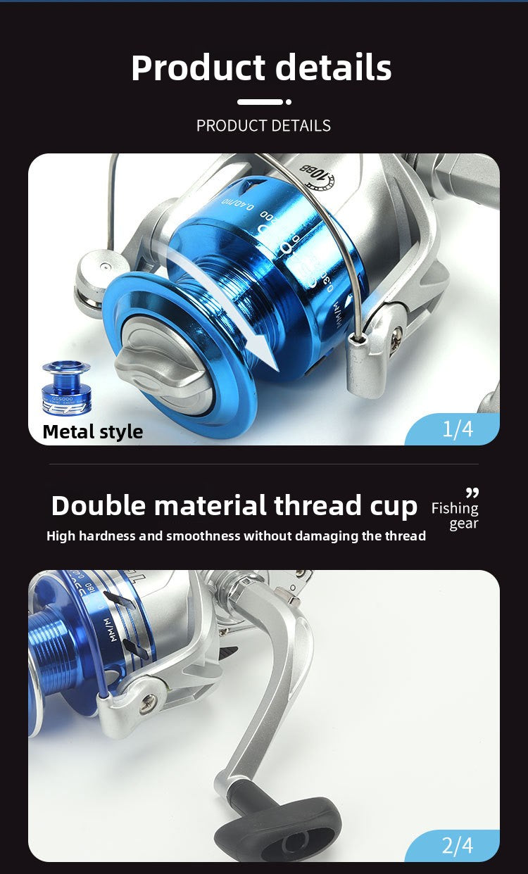 Lure Spinning Reel 5.2:1 Gear Ratio Fishing Reel Sea Rod Reel Sea Fishing Reel Rock Fishing Reel QS Fishing Reel
