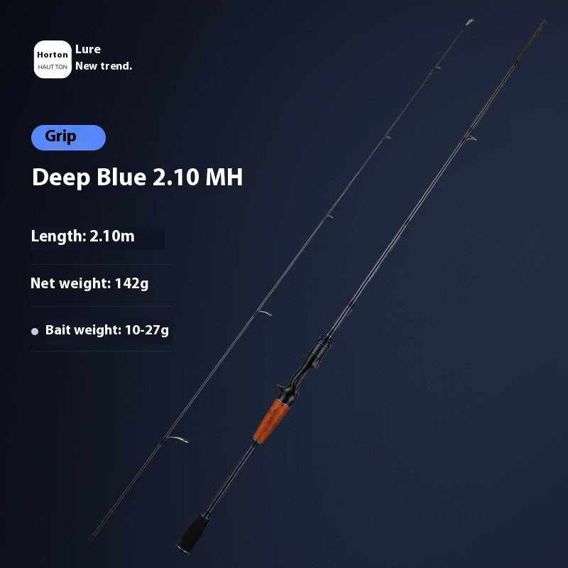 Full Fuji O-Ring ML Hardness 1.98m Long Casting Lure Rod Solid Wood Handle Cross Carbon Swordfish Rod Wholesale