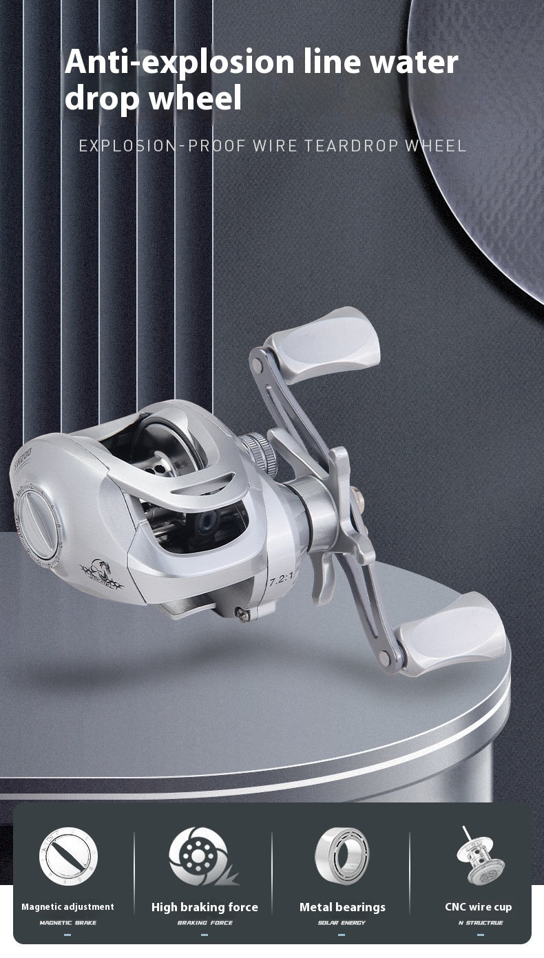 Anti-Explosion Line Sub Water Drop Wheel 7.2:1 High Speed Ratio Black Thunder Strong Fishing Wheel Long Casting Sea Rod Wheel Fish Wheel SW