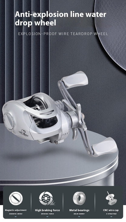 Anti-Explosion Line Sub Water Drop Wheel 7.2:1 High Speed Ratio Black Thunder Strong Fishing Wheel Long Casting Sea Rod Wheel Fish Wheel SW