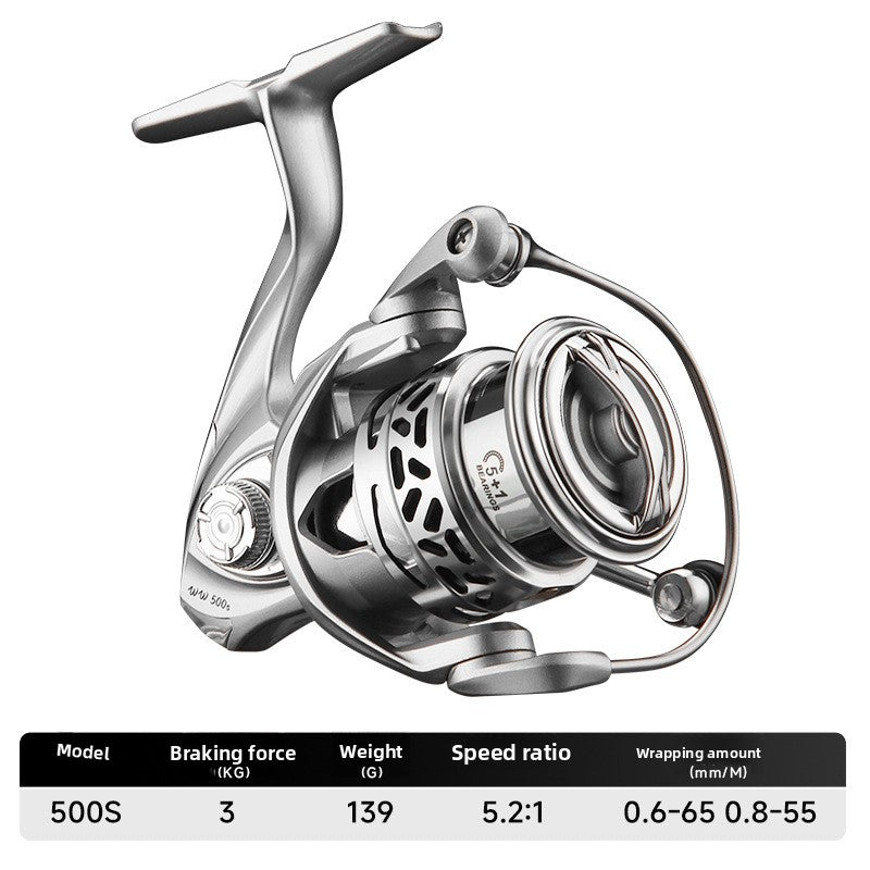 Integrated Casting Line Baitcasting Reel Screw-in Micro Fishing Reel 500 Type 800 Type 5+1 Long Casting Fishing Reel