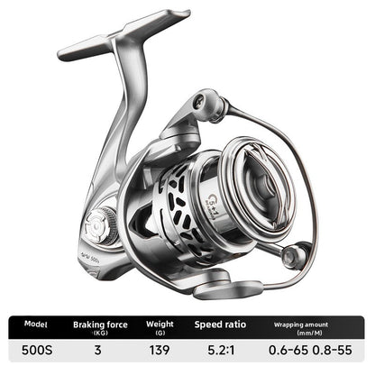 Integrated Casting Line Baitcasting Reel Screw-in Micro Fishing Reel 500 Type 800 Type 5+1 Long Casting Fishing Reel