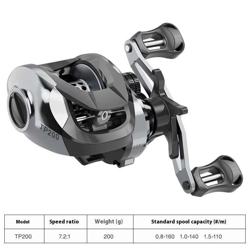 Lure Baitcasting Reel Wholesale 7.2:1 Fishing Reel with Drag Alarm Black Fishing Reel Long Casting Fishing Reel Fishing Line Reel TP