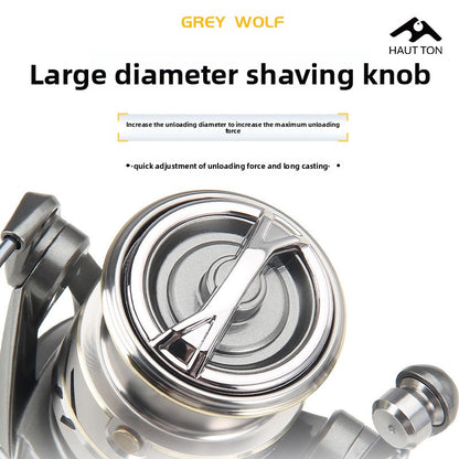 Micro Lure Spinning Reel Wholesale Fishing Reel Floating Reel Lure Reel Metal Line Cup Long Casting Reel Gray Wolf