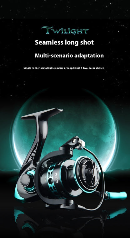 Gap-Free Long Casting Lure Spinning Reel Double Handle Squid Reel Micro Fishing Reel 5.2:1 Casting Reel Fishing Reel