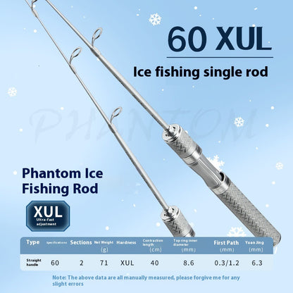 Ice Fishing Rod Winter Fishing Rod Crucian Carp Bridge Fishing Rod Raft Fishing Rod Only 71g with Sound Wheel Seat Bridge Raft Rod Wholesale