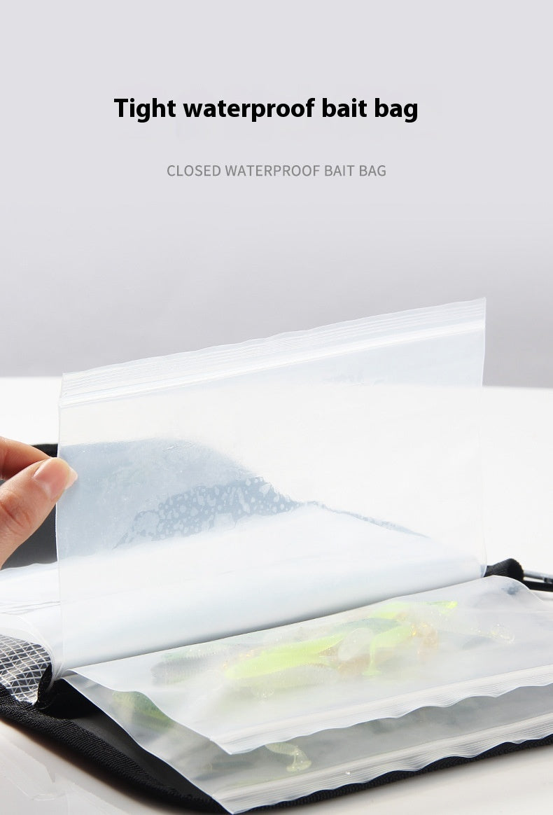 Soft Bait T-Tail Storage Bag Soft Worm Curved Tail Storage Bag Sealed Waterproof Large Capacity Fake Bait Includes Ziplock Bag