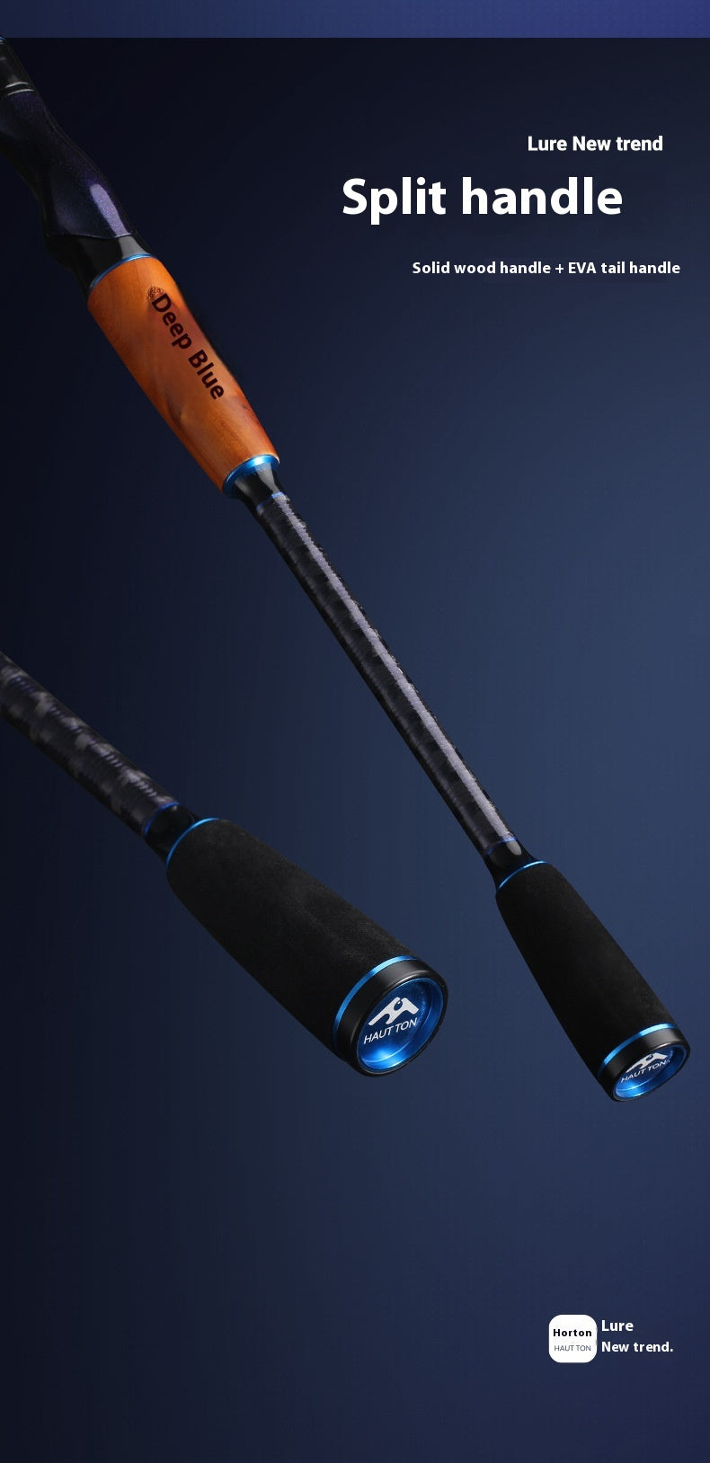 Full Fuji O-Ring ML Hardness 1.98m Long Casting Lure Rod Solid Wood Handle Cross Carbon Swordfish Rod Wholesale
