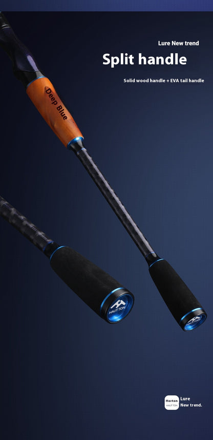 Full Fuji O-Ring ML Hardness 1.98m Long Casting Lure Rod Solid Wood Handle Cross Carbon Swordfish Rod Wholesale