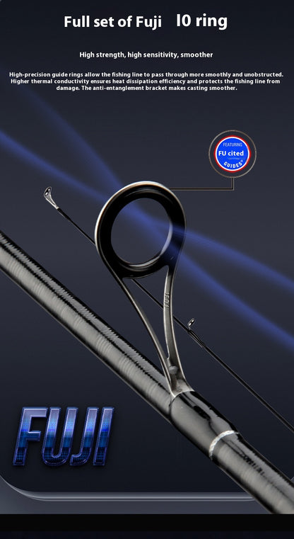 Full Set Fuji O-Ring Micro Object Worm Rod Large Taper Mouth Rod High Carbon Lure Long Casting Rod Carbon Soft Wood Ultra Light 68g