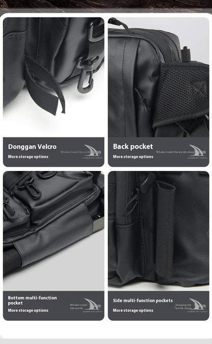 Waterproof Large Capacity Lure Bag Multi-Functional Rod Insert Backpack Outdoor Fishing Bag Single Shoulder Crossbody Bag