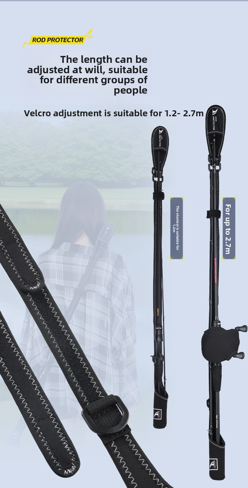 Lure Rod Bag Universal Rod Holder Bag Adjustable Length Width with Velcro Spinning Wheel Bag