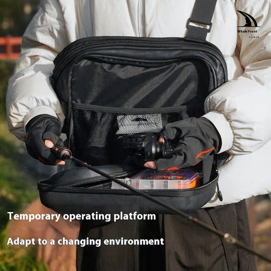 Large Capacity Fishing Bag Wholesale Multifunctional Hard Shell Crossbody Bag Waterproof Lure Bag Can Hang Rod and Fish Controller