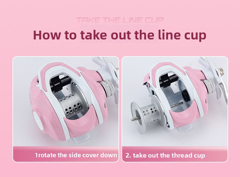 Macaron Pink Water Drop Reel Wholesale Long Casting Fishing Reel Temu with Drag Alarm Micro Fishing Reel 6.3:1