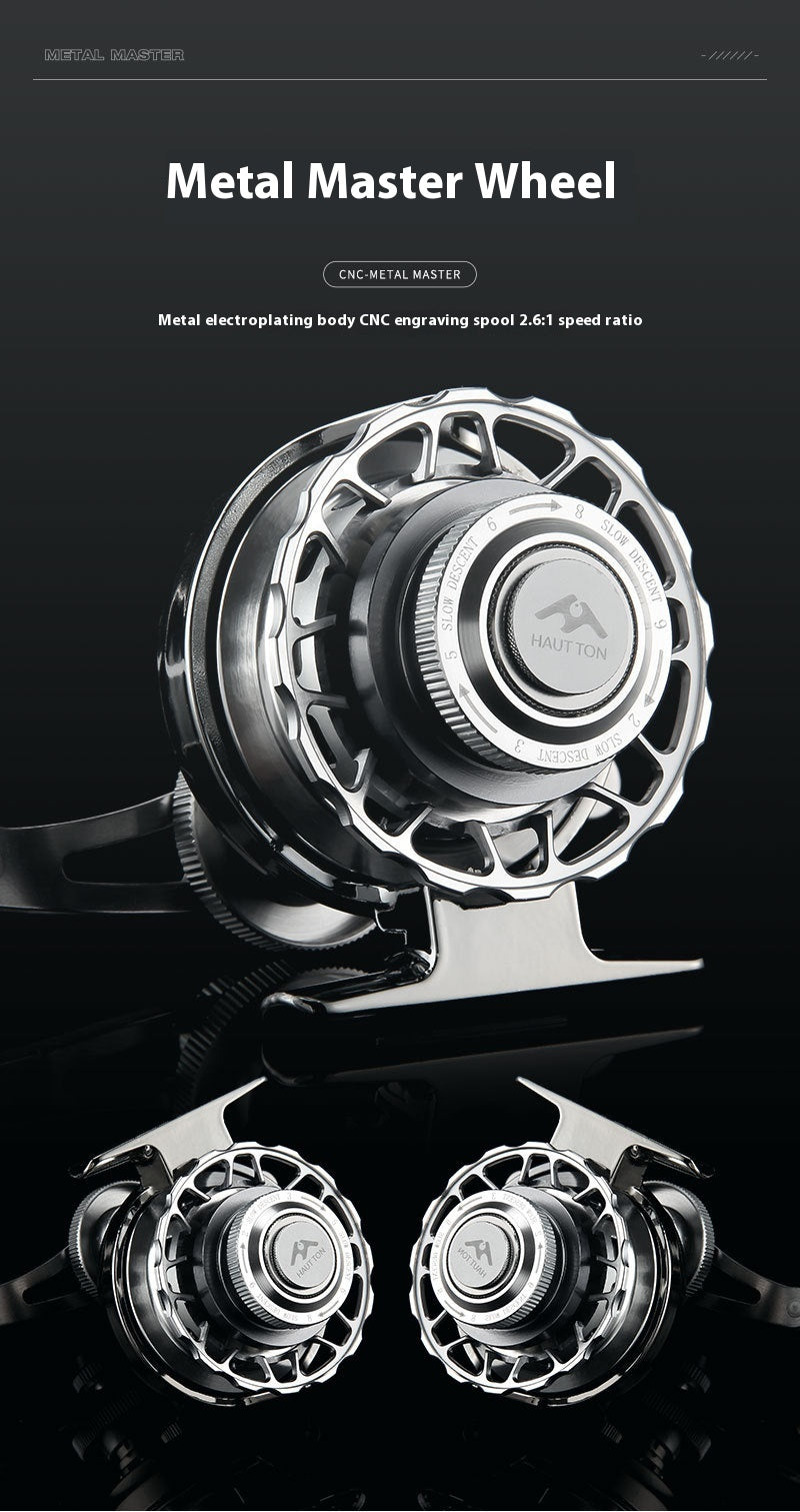 Micro Lead Raft Wheel Front Casting Wheel Bridge Raft Boat Raft Wheel Ice Fishing Wheel One-Key Magnetic Brake Slow-Descent Raft Fishing Wheel