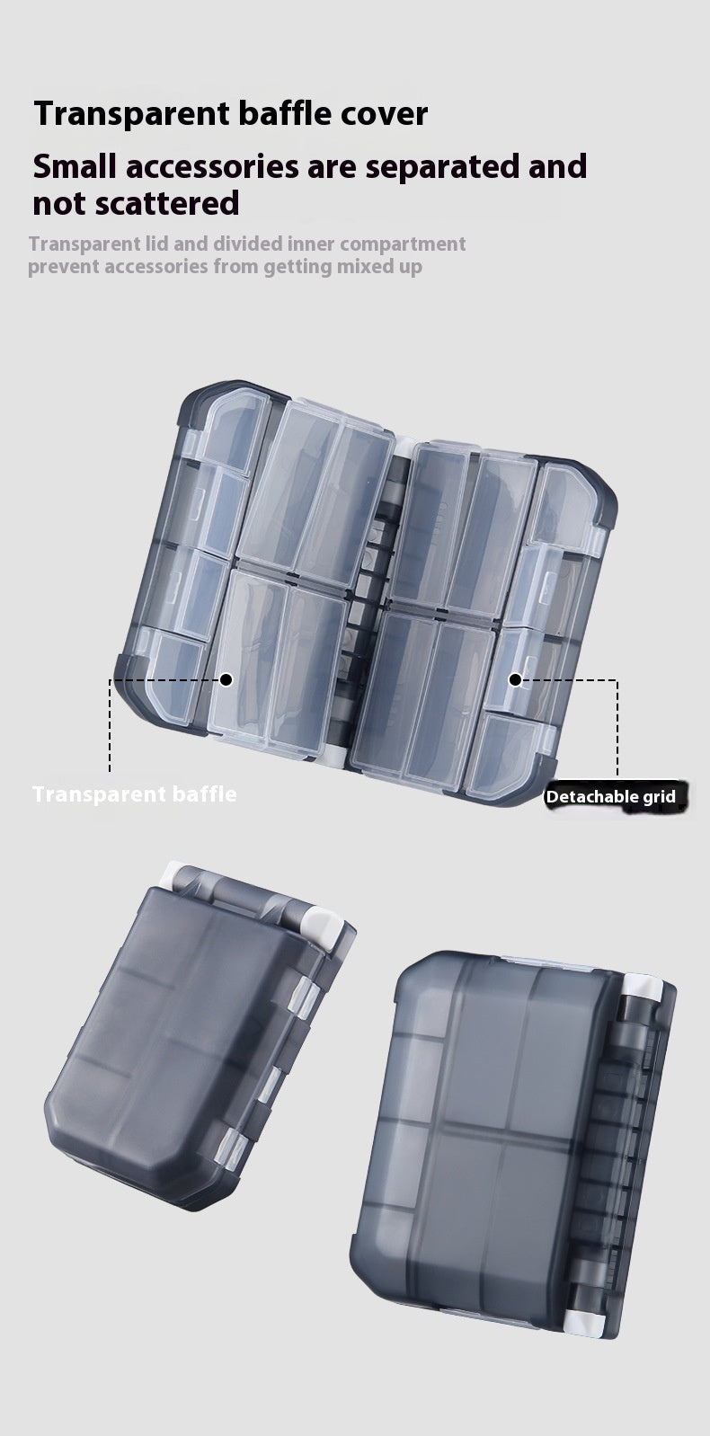 Lure Accessories Storage Box with Pins, Eight-Shaped Rings, Jig Head Hooks, Crankbaits, and Lead Sinkers, Detachable Space