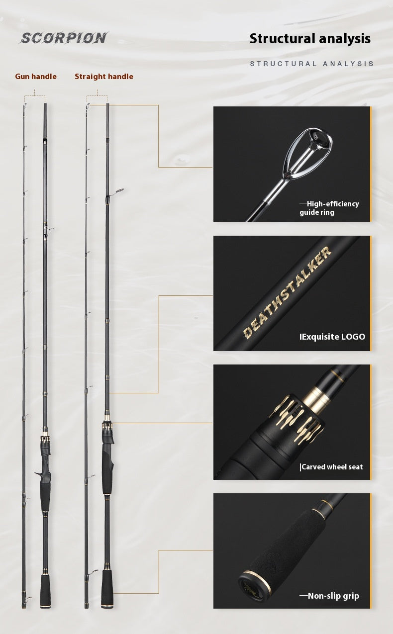 M Tuning Lure Rod Wholesale MH Hardness Lei Qiang Rod Black Rod UL Micro Object Horse Mouth Fishing Rod Long Casting Fishing Rod