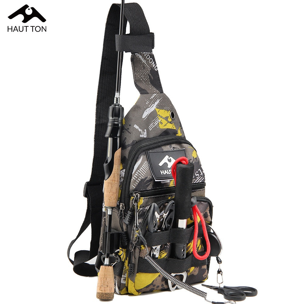 Lure Bag 2025 New Multifunctional Fishing Bag with Rod Insert Camouflage Outdoor Single Shoulder Crossbody Bag Lure Waist Bag